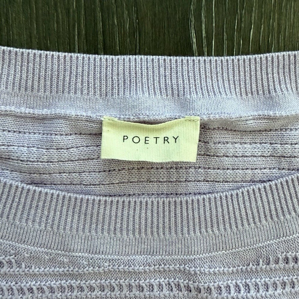 Poetry NWT Lavender 100% Organic Cotton Sweater Sz 18 Coastal Boho Minimalist - Picture 4 of 10